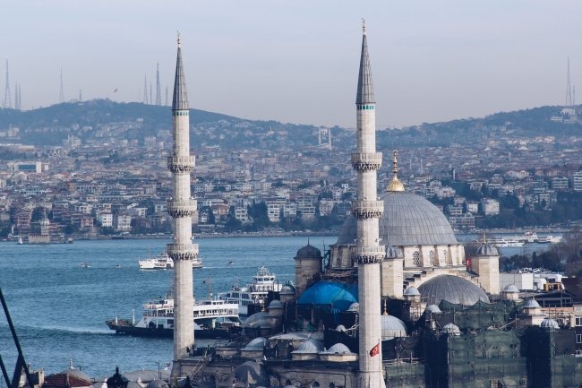 blue mosque near body of water photo
